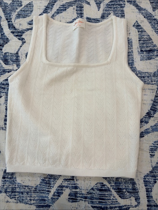 Allie Rose Tops - Madewell White Square-Neck Knit Tank Top